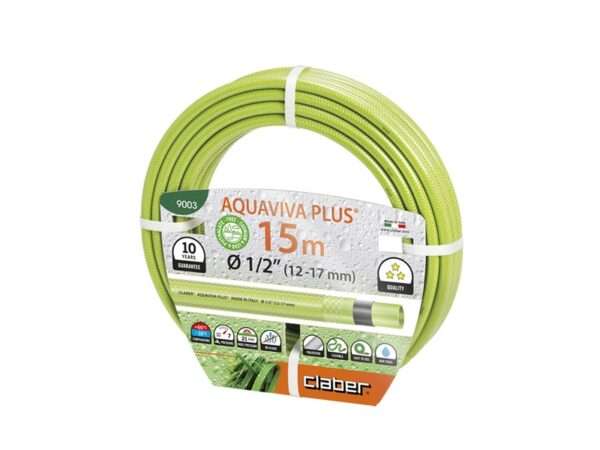 Claber Λάστιχο Κήπου Πράσινο Aquaviva Plus 1/2¨ - 15m - 9003