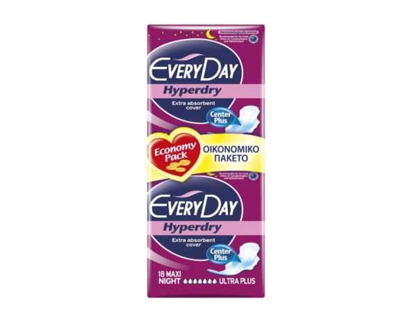 Σερβιέτες Every Day Hyperdry Maxi Night Ultra Plus 18τεμ.