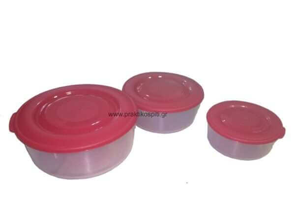 Φαγητοδοχείο Στρογγυλό Σετ 3τμχ FoodBowl 0.55/0.95/1.7lt - Φούξια