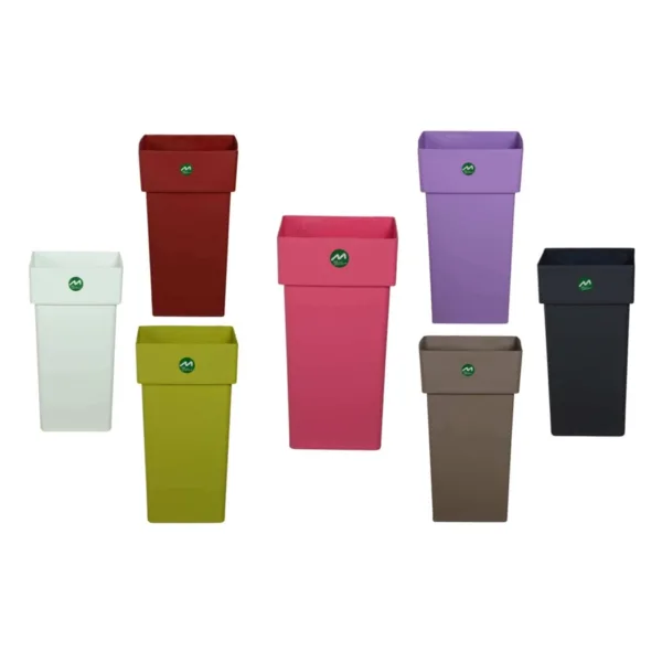 Πλαστική Γλάστρα IOS τετράγωνη Ψηλή σε 7 χρώματα Νο 460