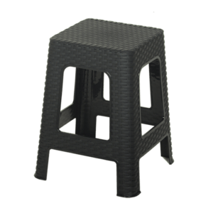 Σκαμπό Rattan Τετράγωνο Ανθρακί