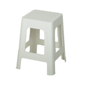 Σκαμπό Rattan Τετράγωνο Λευκό