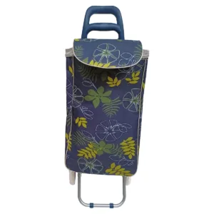 Καρότσι Λαϊκής Μπλε Φυτά Ύφασμα με Σχέδιο 33lt