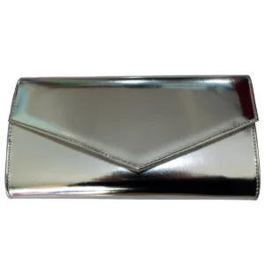 Τσάντα Φάκελος Ασημί Μεγάλη με λουρί