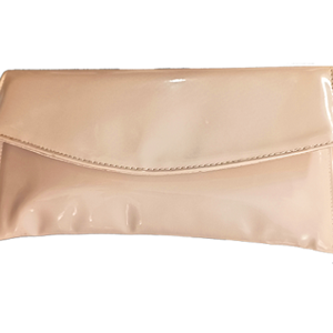 Τσάντα Φάκελος Μπεζ Λουστρίνι Μισοφέγγαρο με λουρί