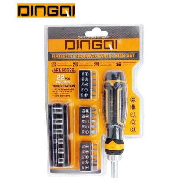 Κατσαβίδι Καστάνια Set Μύτες & Καρυδάκια 22τμχ - 68622 DINGQI